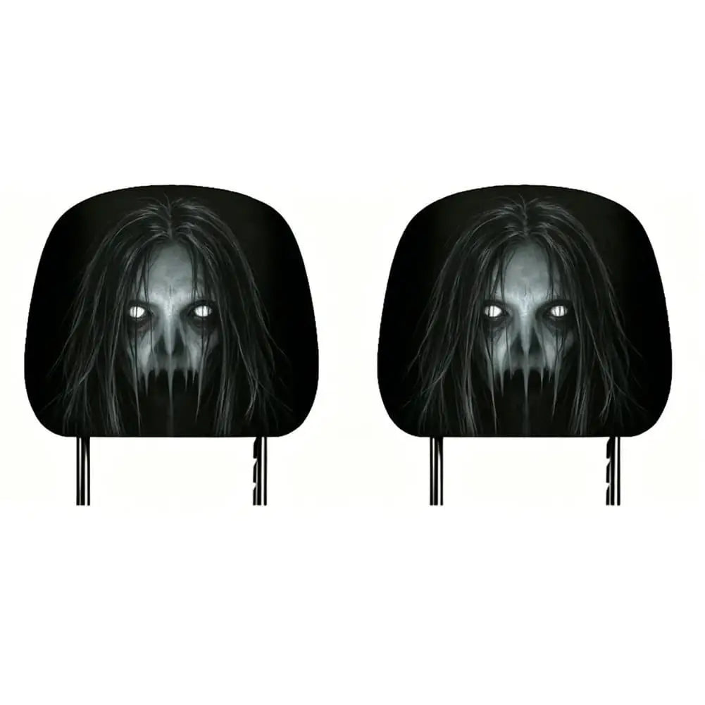 Housse appuie-tête Halloween – détail broderie